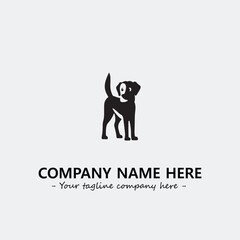 Dog illustration black and white for logo company vector image
