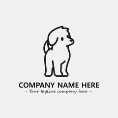 Dog illustration black and white for logo company vector image
