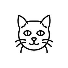 Minimalistic Cat Head Icon Simple Feline Pet Face Vector Illustration