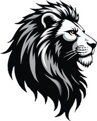Stylized Majestic Lion Head Vector - Bold Design for Art and Branding