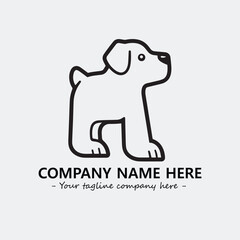 Dog illustration black and white for logo company vector image
