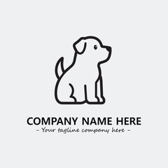 Dog illustration black and white for logo company vector image
