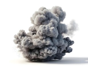 Grey Smoke Explosion Cloud