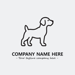 Dog illustration black and white for logo company vector image
