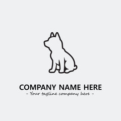 Dog illustration black and white for logo company vector image
