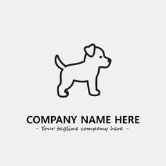 Dog illustration black and white for logo company vector image
