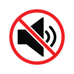 Set of no sound sign vector vector set for UI designs of  Vector illustration  