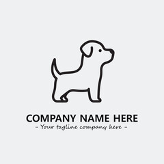 Dog illustration black and white for logo company vector image
