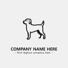 Dog illustration black and white for logo company vector image

