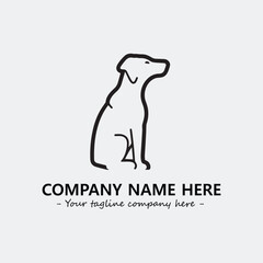 Dog illustration black and white for logo company vector image
