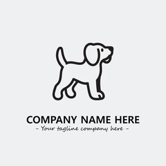 Dog illustration black and white for logo company vector image
