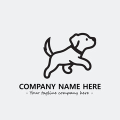 Dog illustration black and white for logo company vector image
