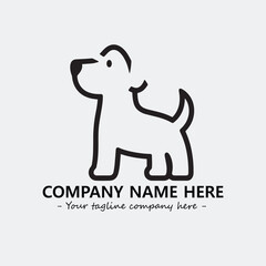 Dog illustration black and white for logo company vector image
