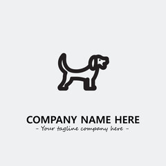 Dog illustration black and white for logo company vector image

