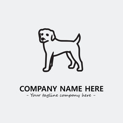 Dog illustration black and white for logo company vector image
