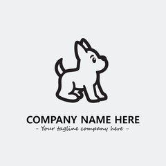 Dog illustration black and white for logo company vector image
