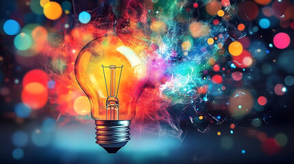 A conceptual image showcasing a light bulb as a metaphor for an innovative breakthrough and smart idea, symbolizing genius marketing strategy planning and creative thinking in business.