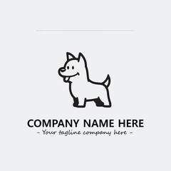 Dog illustration black and white for logo company vector image
