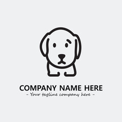Dog illustration black and white for logo company vector image
