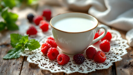 Fresh Splash of Almond Milk in a Glass with Whole Almonds on a Rustic Wooden Table by the Window – Healthy Vegan Plant-Based Dairy Alternative Concept
