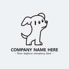 Dog illustration black and white for logo company vector image
