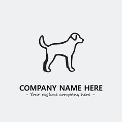 Dog illustration black and white for logo company vector image
