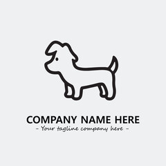 Dog illustration black and white for logo company vector image
