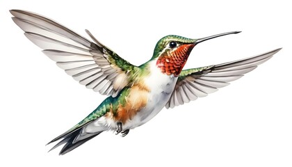 Obraz premium Ruby-throated Hummingbird in Flight
