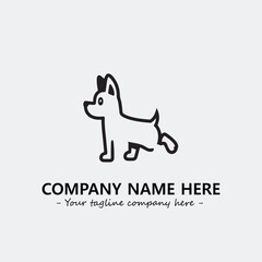 Dog illustration black and white for logo company vector image
