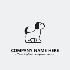 Dog illustration black and white for logo company vector image
