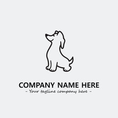 Dog illustration black and white for logo company vector image

