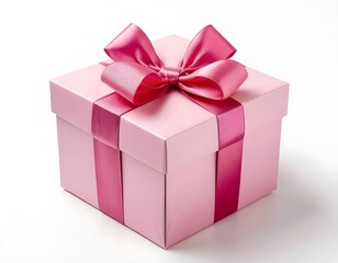 Obraz premium Pink Gift Box with Ribbon
