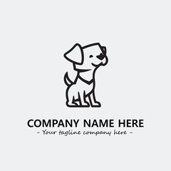 Dog illustration black and white for logo company vector image
