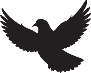 Silhouette of a soaring dove, symbolizing peace and freedom.