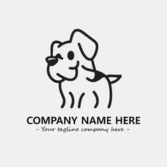 Dog illustration black and white for logo company vector image
