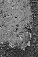 Abstract background of old gray plaster close-up.