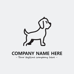 Dog illustration black and white for logo company vector image
