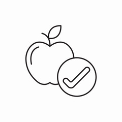 Fresh apple check icon vector sign