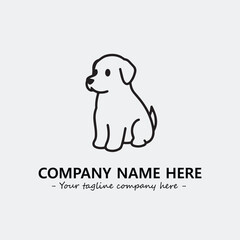 Dog illustration black and white for logo company vector image
