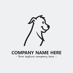 Dog illustration black and white for logo company vector image
