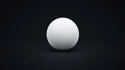 Fototapeta premium A white sphere with a textured surface sits against a black background.
