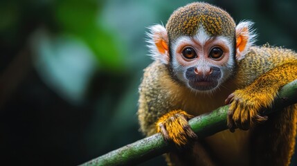 Fototapeta premium Close-up of a captivating squirrel monkey.