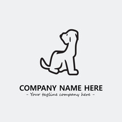 Dog illustration black and white for logo company vector image
