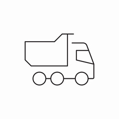 Mining dump truck icon vector sign