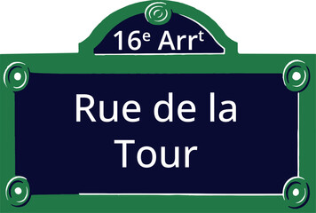 Obraz premium 16e Arrt, Elegant Parisian Street Sign