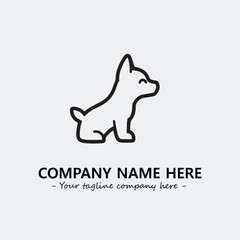 Dog illustration black and white for logo company vector image
