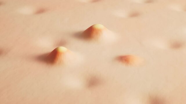 Pore acne and skin health concept, 3d rendering.