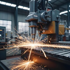 Industrial Laser Cutting Machine in Action