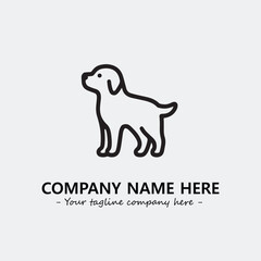 Dog illustration black and white for logo company vector image
