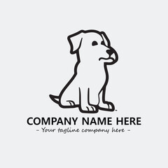 Dog illustration black and white for logo company vector image

